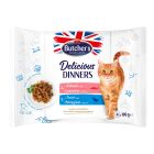 BUTCHER'S DELICIOUS CAT CHUNKS IN JELLY WITH SALMON TROUT DINNER 100 GMS