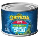 ORTEGA HOT FIRE ROASTED DICED GREEN CHILIS 4 OZ