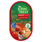 JOHN WEST HERRING FILLETS IN TOMATO 145 GMS