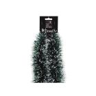 REEN SNOW TIPPED TINSEL WITH HANGING CARD