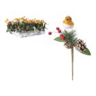 PMS 25CM LUXURY ROBIN CHRISTMAS PICK IN