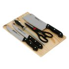 DELCASA KNIFE SET 5 PCS WITH WOODEN CUTTING BOARD DC1670 1 SET