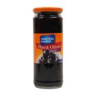 AMERICAN GARDEN PITTED BLACK OLIVES IN BOTTLE 450 GMS