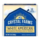 CRYSTAL FARMS AMERICAN CHEESE WHITE 16 SINGLE 12 OZ