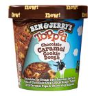 BEN & JERRYS ICE CREAM TOPPED CHOCO CARMEL COOKIE DOUGH PINT