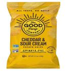 THE GOOD CHEDDAR SOUR CREAM CRINKLE BAGGED CHIPS 1.50 OZ