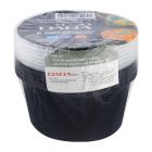 DANA BLACK ROUND 500 ML MICROWAVABLE PLASTIC CONTAINERS WITH LIDS 6'S