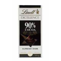 LINDT EXCELLENCE DARK CHOCCOLATE 90% COCOA 100 GMS