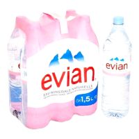EVIAN MINERAL WATER PET 6X1.5 LTR
