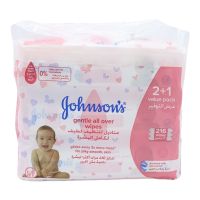 JOHNSON BABY GENTLE ALL OVER WIPES 72S 2+1 FREE