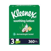 KLEENEX SOOTHING LOTION FACIAL TISSUE 3X120'S