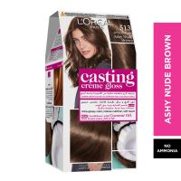 LORIAL PARIS CASTING CREAME GLOSS NO AMMONIA HAIR COLOR FOR SHINY HAIR 513 ASHY NUDE BROWN
