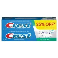 CREST 3D WHITE TOOTH PASTE 2X125 ML @ 25% OFF