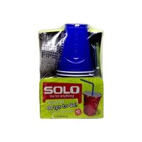 SOLO SQUARD PLASTIC CUP W LIDANDSTRAW 15'S