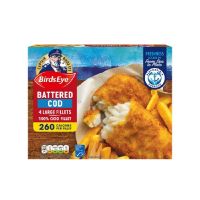 BIRDS EYE BATTERED COD FILLETS 440 GMS