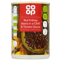 COOP RED KIDNEY BEANS IN A CHILLI&TOMATO SAUCE 390 GMS