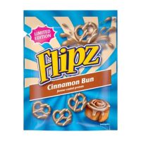 FLIPZ CINNAMON BUN FLAVOUR COATED PRETZEL SNACKS 90 GMS