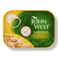 JOHN WEST BONE LESS SARDINES IN SUNFLOWER OIL 67 GMS