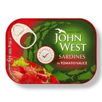 JOHN WEST BONE LESS SARDINES IN TOMATO 95 GMS