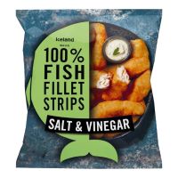 ICELAND SALT & VINEGAR FISH FILLET STRIPS 450 GMS