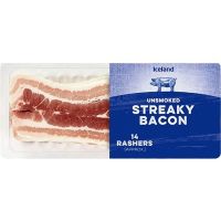 ICELAND UNSMOKED STREAKY BACON 235 GMS (CONTAINS PORK)