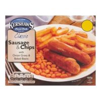 KERSHAWS CLASSIC SAUSAGE&CHIPS 400 GMS (CONTAINS PORK)