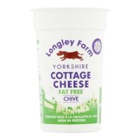 LONGLEY FARM LONGLEY COTTAGE CHEESE FAT FREE CHIVES 250 GMS