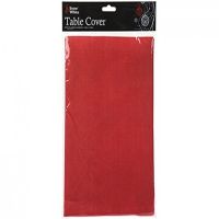 PMS FLANNEL BACKED RED TABLECLOTH IN BAG WITH HANGER