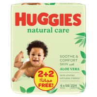 HUGGIES BABY WIPES NATURAL CARE 56'S 2+2 FREE