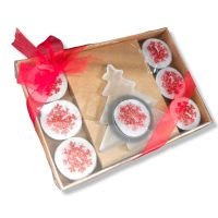 PMS 8PC TEALIGHT CANDLE SET IN GIFT BOX RED ONLY