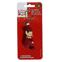 PMS POLYSTN HAND PAINTED NAUGHTY BUT LUCKY ELF KEYRING