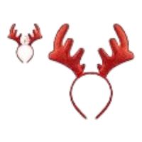 PMS RED SPARKLING ANTLER HEADBAND WITH HANGER