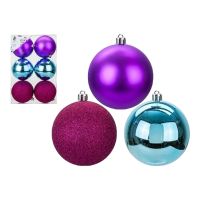 XMAS 6PK 8CM BAUBLES IN PET BOX WITH LABEL - BRIGHTS