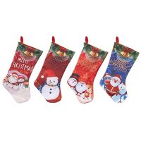 SATIN CHRISTMAS STOCKING WITH HANG TAG 4 ASSTD 1'S