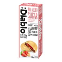 DIABLO COOKIES WITH STRAWBERRY AND PEANUT CREAM NO ADD SUGAR 100 GMS