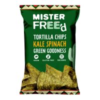MISTER FREED TORTILLA CHIPS WITH KALE SPINACH GREEN GOODNESS GLUTEN FREE 135 GMS