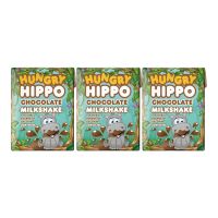 HUNGRY HIPPO 3PK CHOCOLATE MILKSHAKE 200 ML