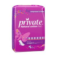 PRIVATE NIGHT W/WINGS SANITARY PADS 24`S