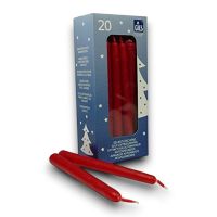 GIES X-MAS TREE CANDLE RED 20'S PACK