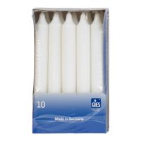 GIES DINNER CANDLE 10PK WHITE