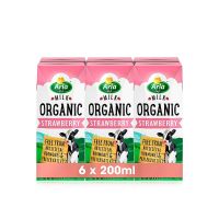 ARLA STRAWBERRY ORGANIC MILK 200ML 5+1 FREE