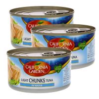 CALIFORNIA GARDEN LIGHT TUNA CHUNK IN BRINE 3X185 GMS