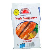 FARMER'S CHOICE PORK AND GARLIC IQF SAUSAGES 454 GMS (CONTAINS PORK)