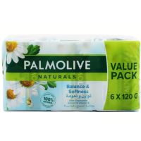 PALMOLIVE WHITE NATURAL SOAP CHAMOMILE & VITAMIN E 120 GMS 5+1 FREE
