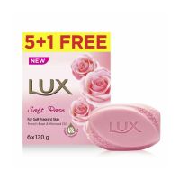 LUX BAR SOFT ROSE SOAP 120 GMS 5+1 FREE