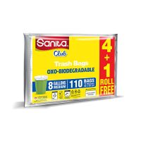 SANITA CLUB BIODEGRADABLE TRASH BAGS 8 GALLONS 110 BAGS