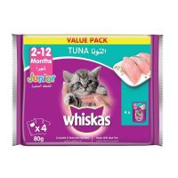 WHISKAS JUNIOR IN JELLY WITH TUNA CAT FOOD 4X80 GMS