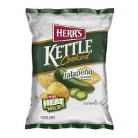 HERRS KETTLE COOKED JALAPENO POTATO CHIPS HEAT MILD GLUTEN FREE 5 OZ