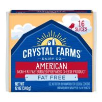 CRYSTAL FARMS AMERICAN FAT FREE CHEESE 16 SINGLES 12 OZ