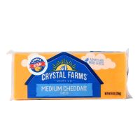 CRYSTAL FARMS BLOCK CHEESE MEDIUM CHEDDAR 266 GMS